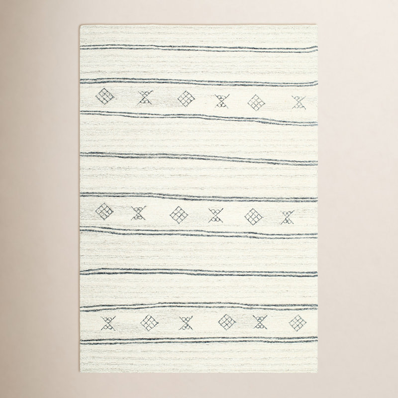 Milada Wool Striped Indoor Rug, Rectangle 8' x 10'