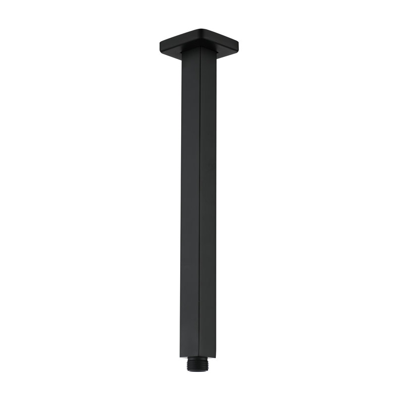 Square Shower Arm with Flange Cover, Matte Black