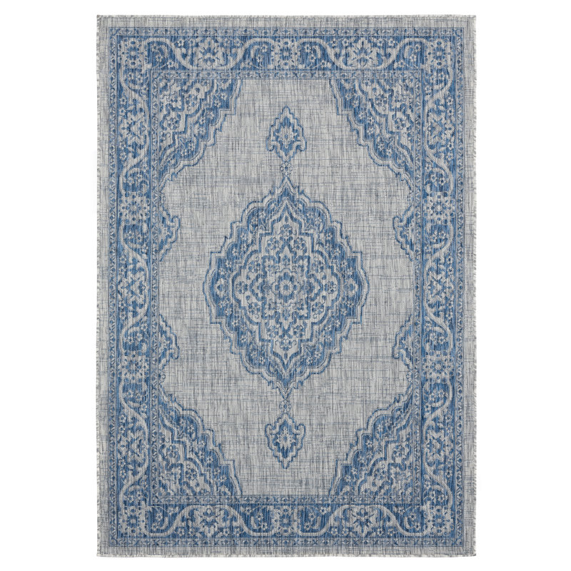 Tapis oriental bleu Mcclinton, Rectangle 5 pi 3 po x 7 pi 6 po