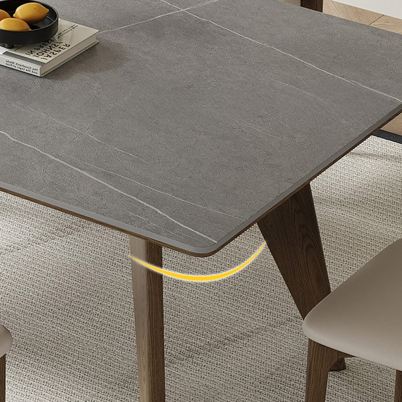 Ensemble de table de salle à manger rectangulaire en bois massif, H 29,52 po x L 70,86 po x l 35,43 po