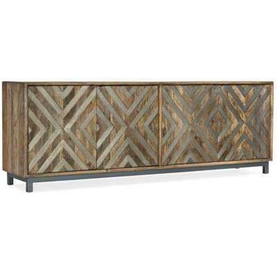 Mango & Metal 86" Chevron Entertainment Console