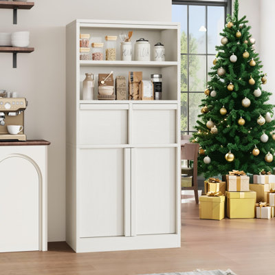 Armoire de rangement pour salle de bain de 51 po de hauteur avec portes et tiroirs, étagère de rangement autoportante pour la salle de bain, la cuisine, le garde-manger, le vestibule, armoire de rangement en panneau de fibres à densité moyenne