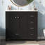 Meuble-lavabo noir 36 po avec lavabo en céramique 36 po-193992353