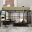 Grande cage pour animal de compagnie avec rangement en fer - Matériau, espace de couleur beige noir