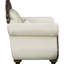 Fauteuil en cerise et tissu beige Pierce