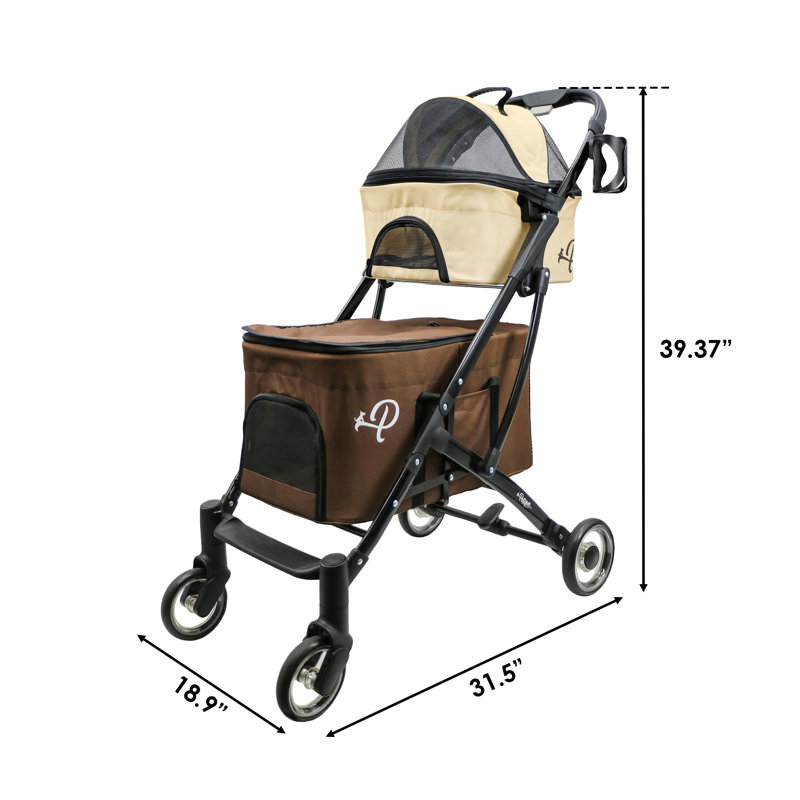 Deluxe Double Decker Stroller, Brown