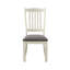 Chaises de salle à manger pour 2 personnes en blanc antique - Tissu rembourré pour place moderne, pièce 2, siège, H 24,5 po x 19,5 po x 40 po-1290324551