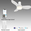 Ventilateur de plafond encastré intelligent 36 pouces à 3 pales avec télécommande et ensemble d'éclairage 