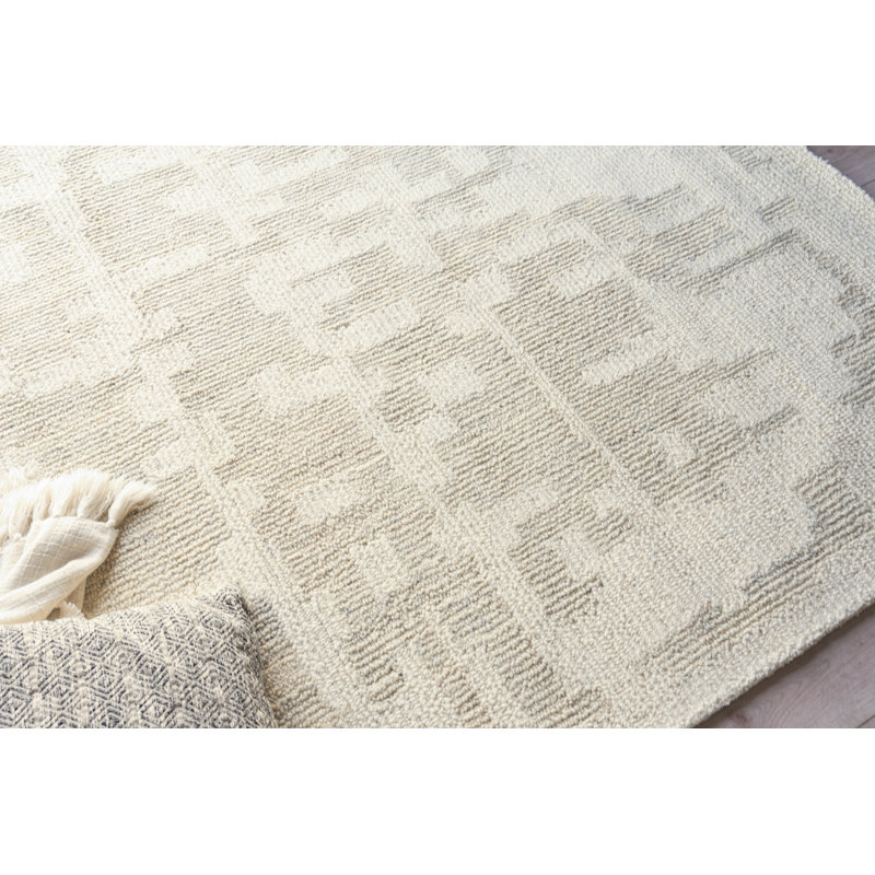 Sierra Hand Tufted New Zealand Wool Ivory/Silver Area Rug, 14'X14' SQUARE