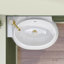 16,9 po x 11,3 po x 5,9 po Mini lavabo vasque mural en céramique avec trou de robinet gauche suspendu simple en blanc