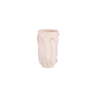 Vase en céramique à finition blanche