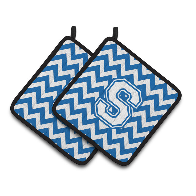 Poignée à chevrons, S, Blanc / bleu