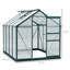Serre en polycarbonate de 6,2 pi x 8,3 pi x 6,6 pi, ensemble de serre en aluminium robuste pour l'extérieur avec évent et porte pour jardin