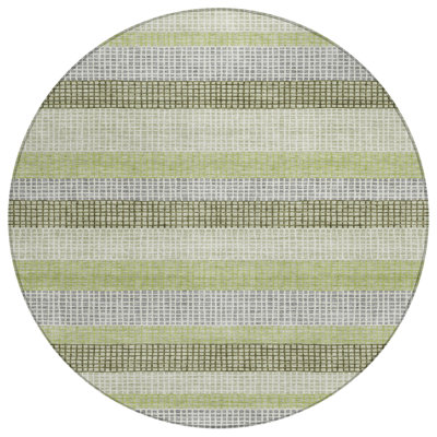 Machine Washable Indoor/Outdoor Xhevrie Aloe Rug