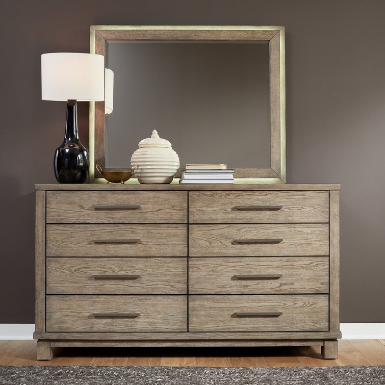 Amritpreet 66'' W 8 - Drawer Dresser with Mirror