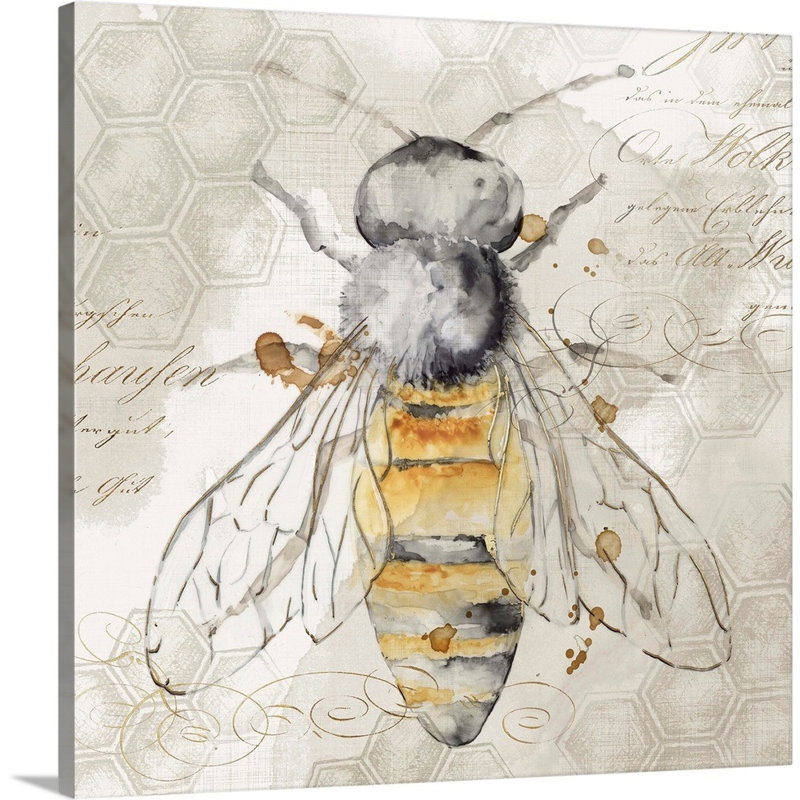 «Queen Bee II» par Eva Watts - reproduction d'art sur toile, H 12 po x l 12 po x P 1,25 po, Toile tendue