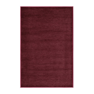 Machine Washable Solid Red Area Rug