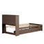 Structure de lit simple avec finition noyer et espace de rangement pratique coloré-95752050