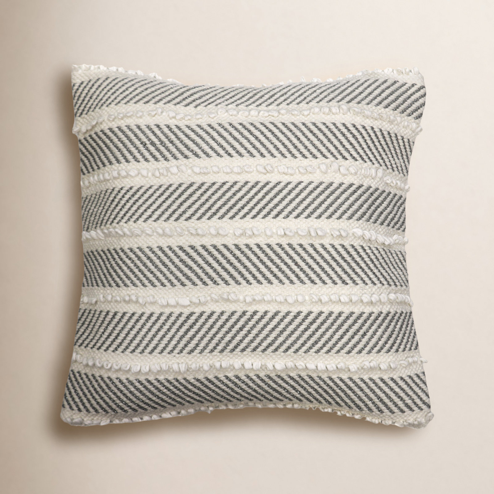 Alturas Striped Throw Pillow, Off White