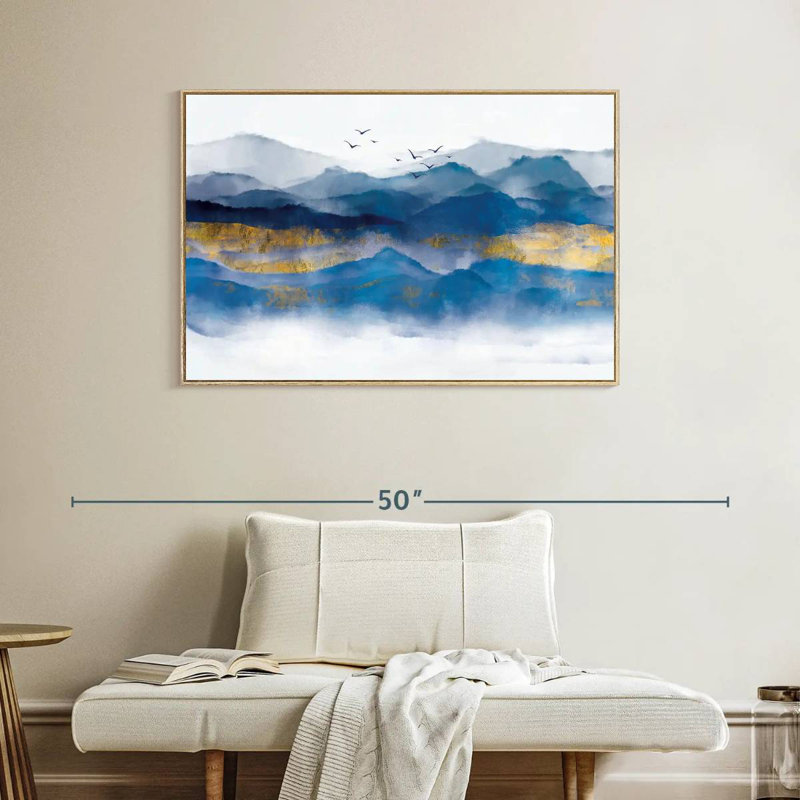 Mountain Layers, Floating Frame Natural Wood, 40" X 27"