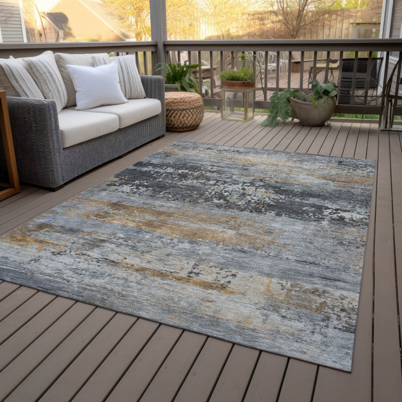 Machine Washable Indoor/Outdoor Jacinto ACN2146 Abstract Rug, Rectangle 10' x 14'