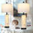 29” Elegant Shell-Inspired Table Lamp with USB Charging Ports, LED Bulbs and Nightlight-1429284129