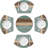 Placemats For Round Tables Set Of 5 Retro Rustic Wood Texture 4 Wedge Table Mats 1 Round Table Mats
