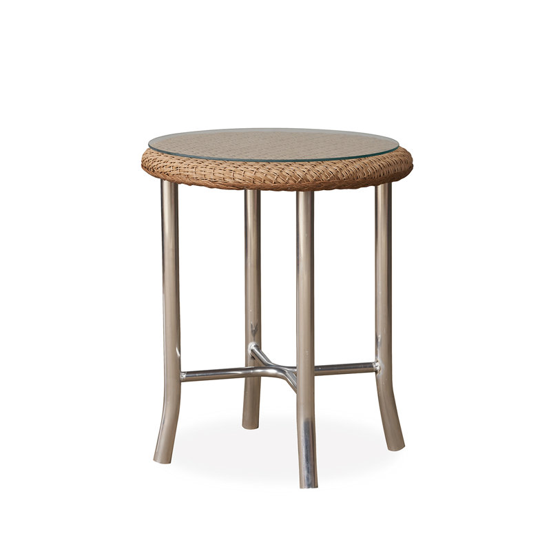 Weekend Retreat Outdoor Round Side Table, White