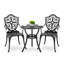 Ensemble bistro en fonte d'aluminium 3 pièces avec trou pour parasol Aleah