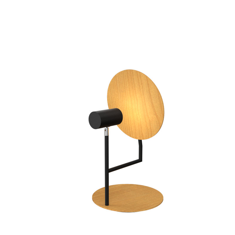 Adjustable Black and Maple MDF Table Lamp