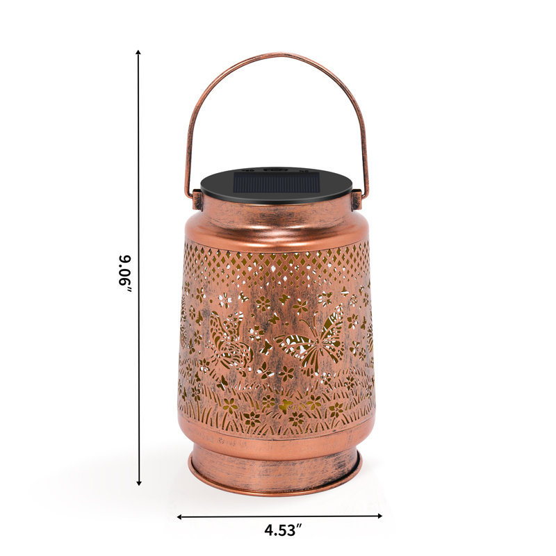 Butterflies Solar Powered Integrated LED Outdoor Lantern (Set of 2) Solar Lighting