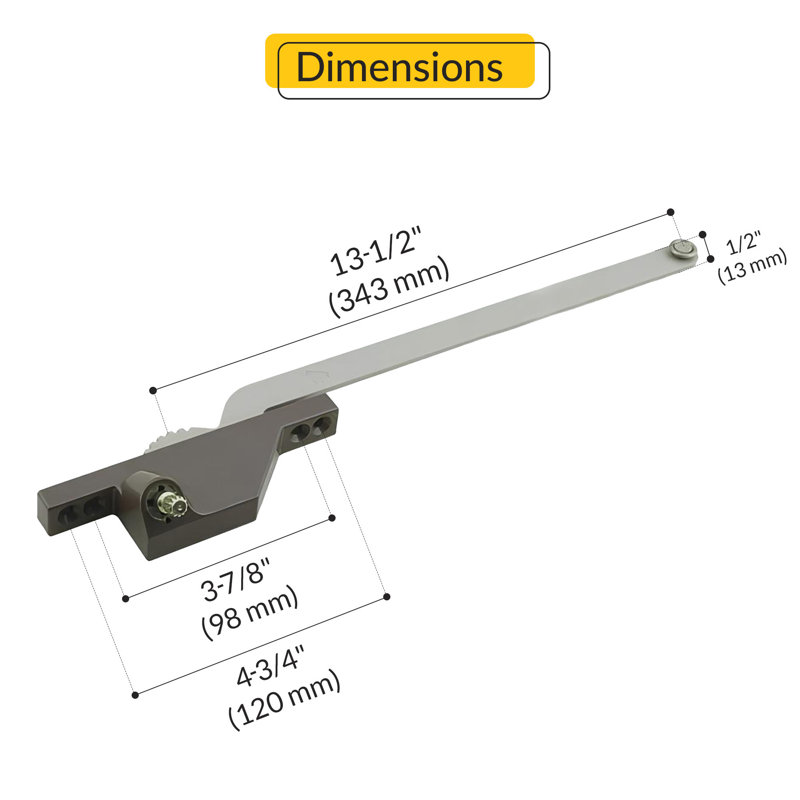  Single Arm Casement Operator Left Hand Type Chestnut Bronze Finish