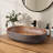 Homary bathroom Vessel Sink, 23" Oval Bowl Sink Retro Ceramic Washbasin Above Counter for Bathrooms-134284770