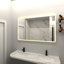 Miroir de salle de bain rectangulaire à DEL-428621441