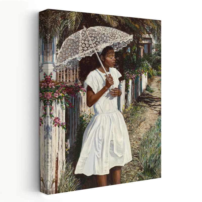 Lace Umbrella - Multicultural Figurative Africanamerican Umbrellas Art, 24" H x 16" W