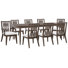 Leg Dining Table With 6 Wood Back Side Chairs And 2 Wood Back Arm Chairs