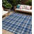 Navy and Ivory Plaid Washable Non Skid Indoor Outdoor Area Rug-122845766