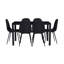 Ensemble 7 pièces de table de salle à manger rectangulaire et chaises en verre trempé