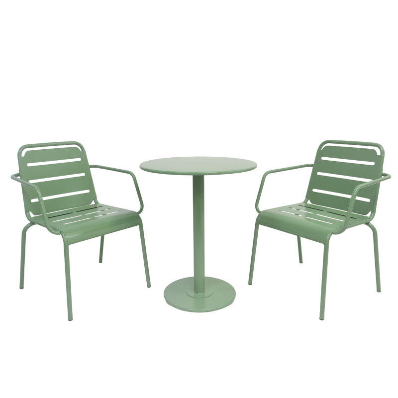 Ensemble de patio d'extérieur 3 pièces Dalmore, Matte Dark Green
