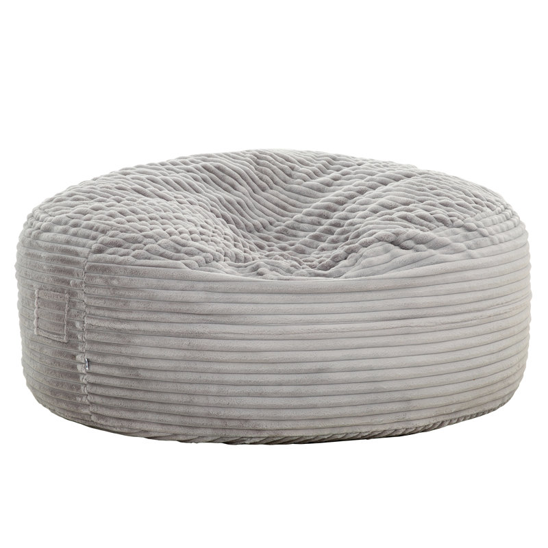 Fauteuil à billes surdimensionné en mousse viscoélastique, gris clair