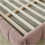 Très grand cadre de lit tapissier avec tissu épais, lit plateforme en chenille avec tête de lit et structure solide. Aucun sommier tapissier requis - rose-296303758-296303752