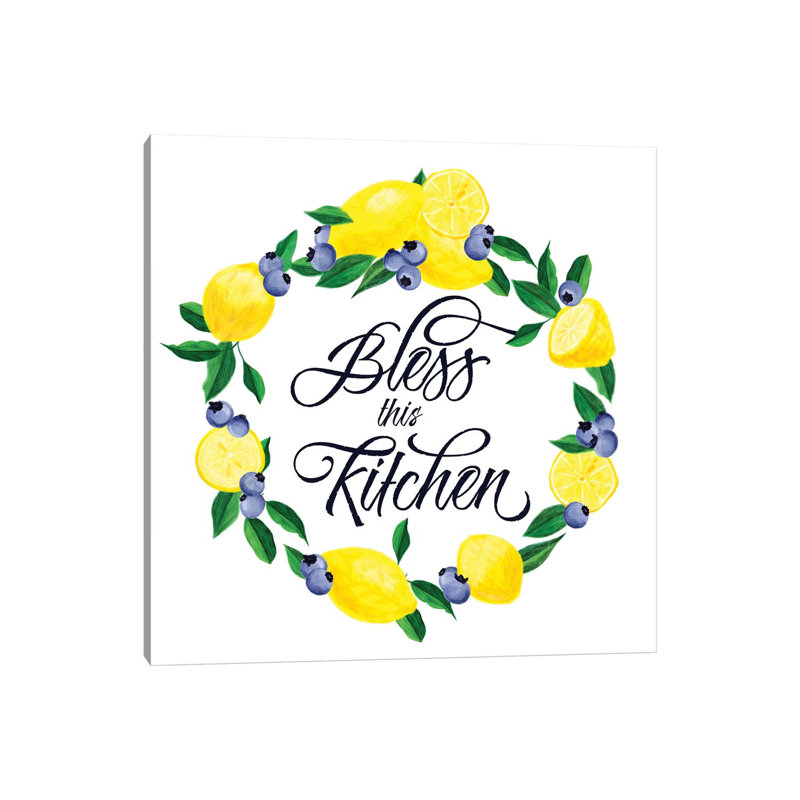 Lemon Blueberry Kitchen Sign I by Noonday Design - Wrapped Canvas Painting, 30.48 cm H x 30.48 cm W