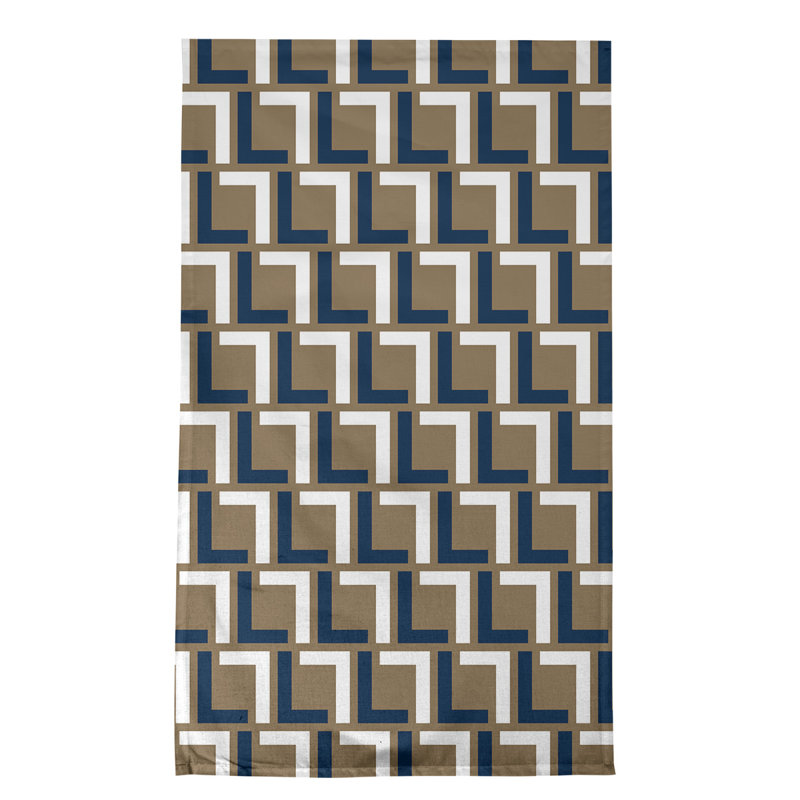 Torchon St Louis, Bleu millénaire / blanc / or nouveau siècle, polyester