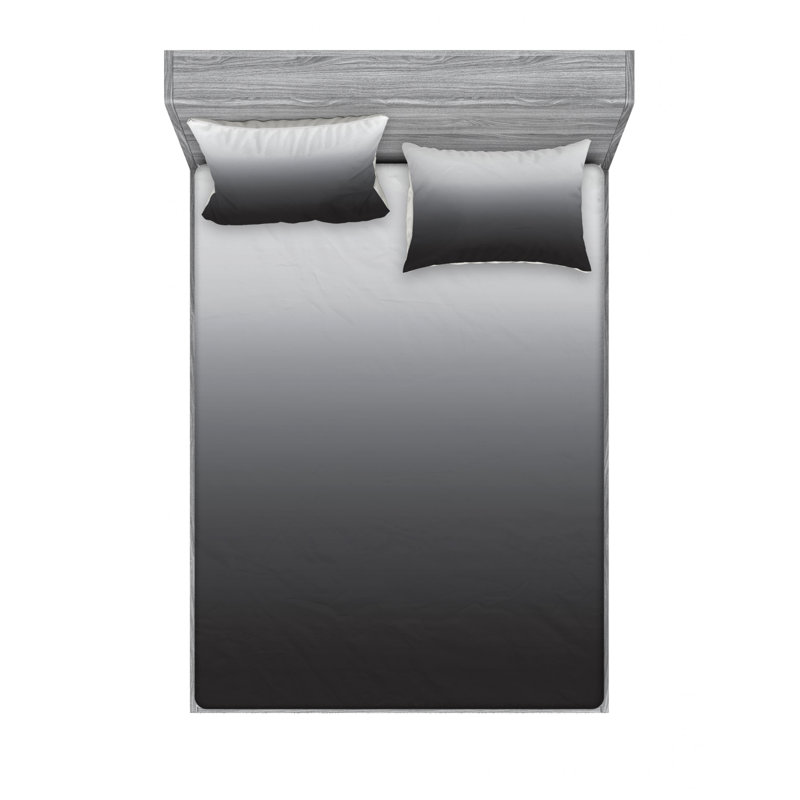 Microfiber Ombre Sheet Set, Queen Sheet Set with Fitted Sheet, Gray