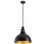 Luminaire suspendu simple en forme de dôme noir mat à 1 lumière de 16 pouces pour vestibule de ferme Dunellen-1875060145