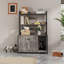 Solution de rangement innovante en bois MDF gris de style moderne pour les espaces de vie