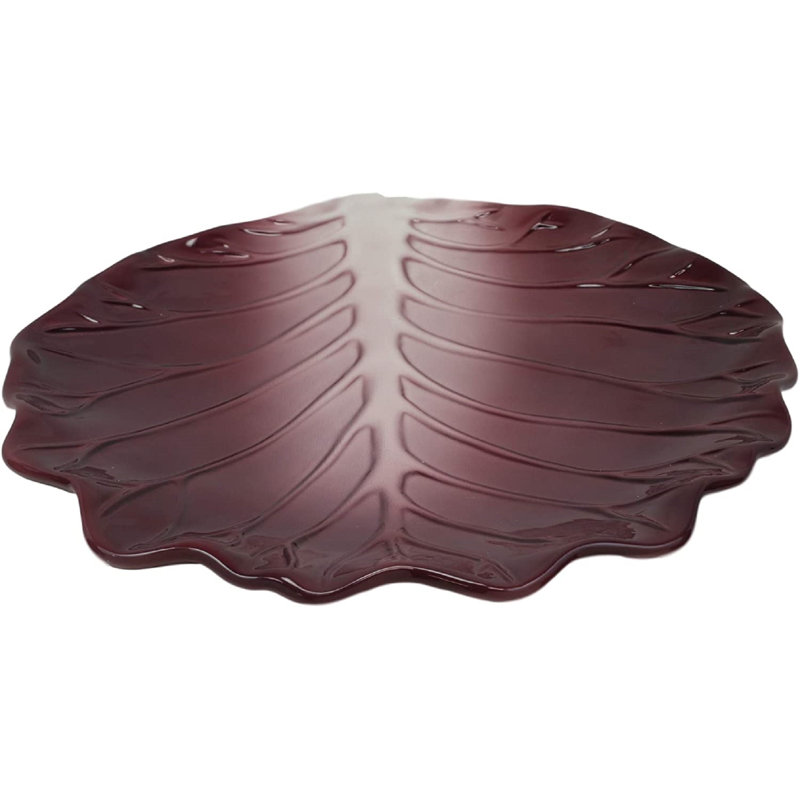 Assiette plate de cuisine en feuille de bain fraîche à la présentation gourmet Josephson, Rouge