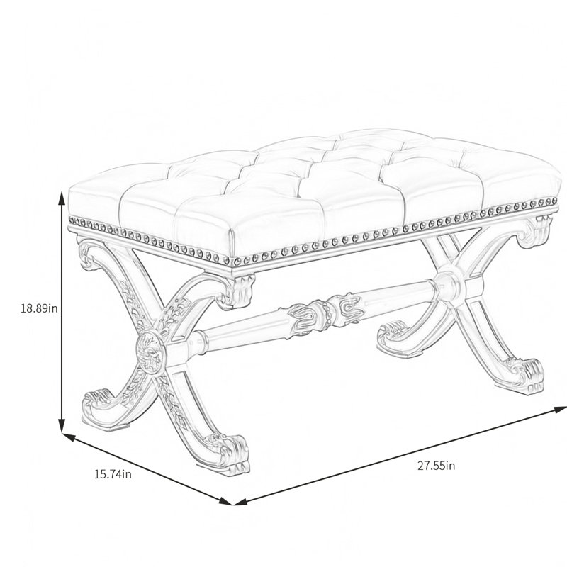 Banc rembourré en microfibre de cuir