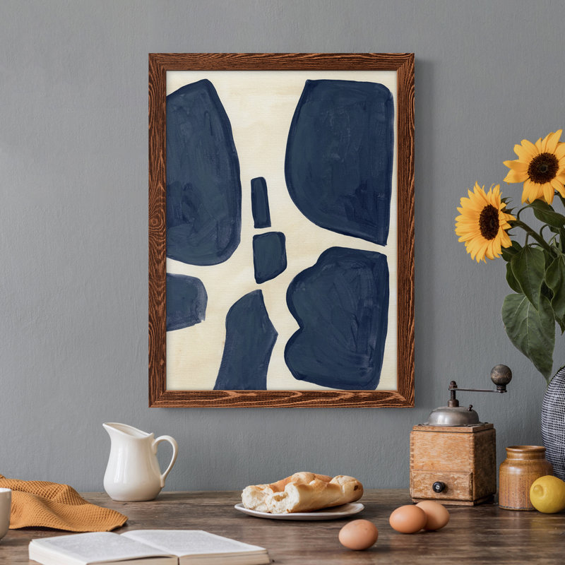 Toile encadrée bleue de qualité supérieure - Prêt à accrocher, H 32 po x l 23 po x P 1 po, Érable encadré