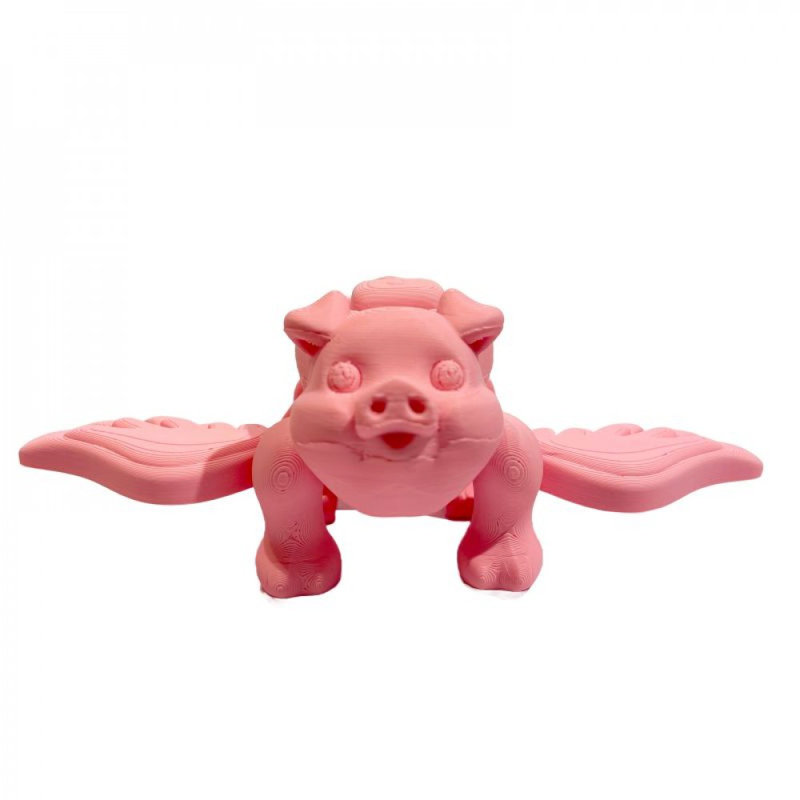 Figurine de cochon volant rose imprimé en 3D